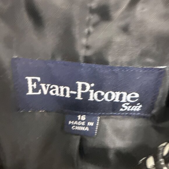 Evan- Picone Women’s Black & White Blazer & Skirt Set Classic Design Size 16 - Picture 12 of 14